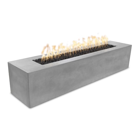 The Outdoor Plus 72 Rectangular Carmen Fire Pit, GFRC Concrete, Natural Gray, Plug, Play Electronic Ignition, Natural Gas OPT-CRM7224EKIT-NGY-NG